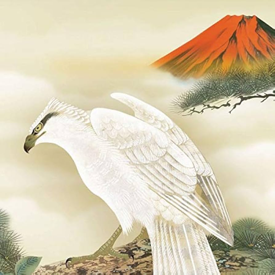 Amazon.co.jp: 長江桂舟『一富士二鷹三茄子』高精彩工芸画+手彩